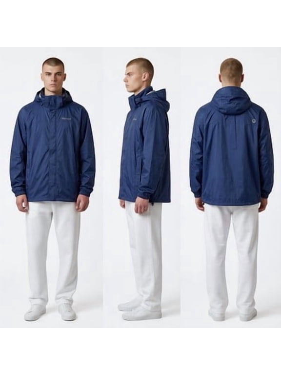 Mens PreCip Eco Rain Jacket 3X Navy Blue Waterproof Nylon Hooded Full Zip