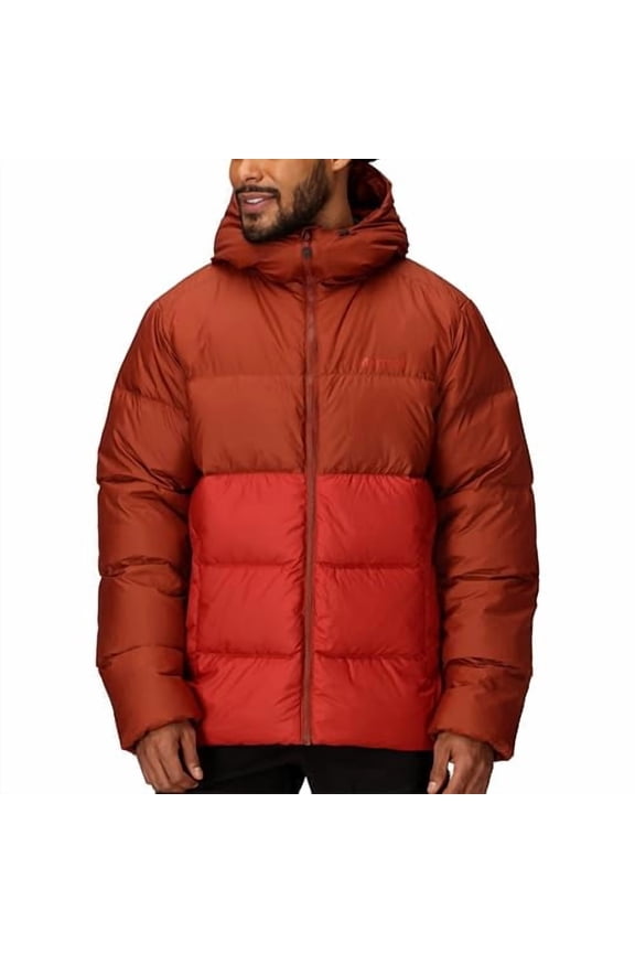 Mens Guides Down Hoody Jacket, Size: XL, Pecan/Sumac