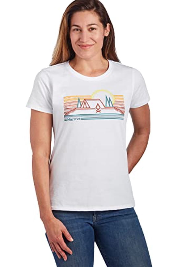 WOMEN'S LOGO T-SHIRTS - PRINTED GRAPHIC ON COTTON TEE Silver/Red S