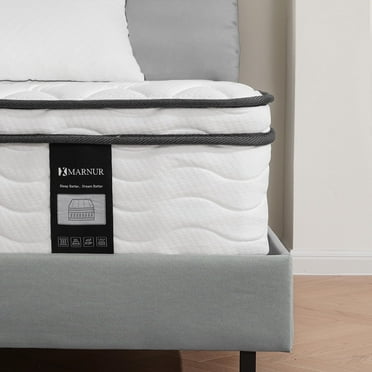 MARNUR 10 inch Queen Hybrid Mattress with Memory Foam, Medium Firm, Euro Top