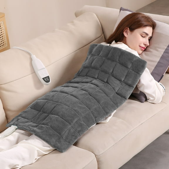 MARNUR 18"x33" Weighted Heating Pad for Full Body Relief, 4lb ExtraWeight, 6 Heat Levels, 2H Auto-off, Gray