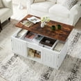 thumbnail image 1 of MARNUR 48" Lift Top Coffee Table with Storage, Rustic Wood, Farmhouse Center Table for Living Room, Rectangle, 1 of 9