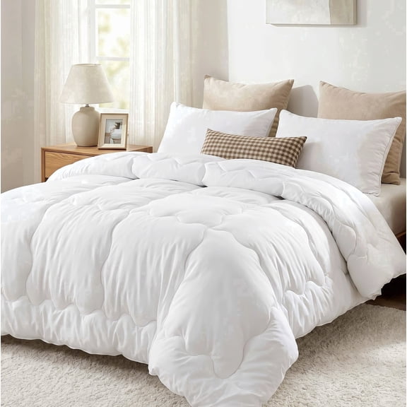 MARNUR Luxury Comforter Duvet Insert Twin Size, 300GSM All Season Down Alternative, Hotel Cooling Quilted Comforters with 8 Tabs, Machine Washable 64" x 88"