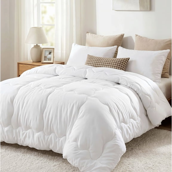 MARNUR Luxury Comforter Duvet Insert Full Size, 300GSM All Season Down Alternative, Hotel Cooling Quilted Comforters with 8 Tabs, Machine Washable 82" x 86"
