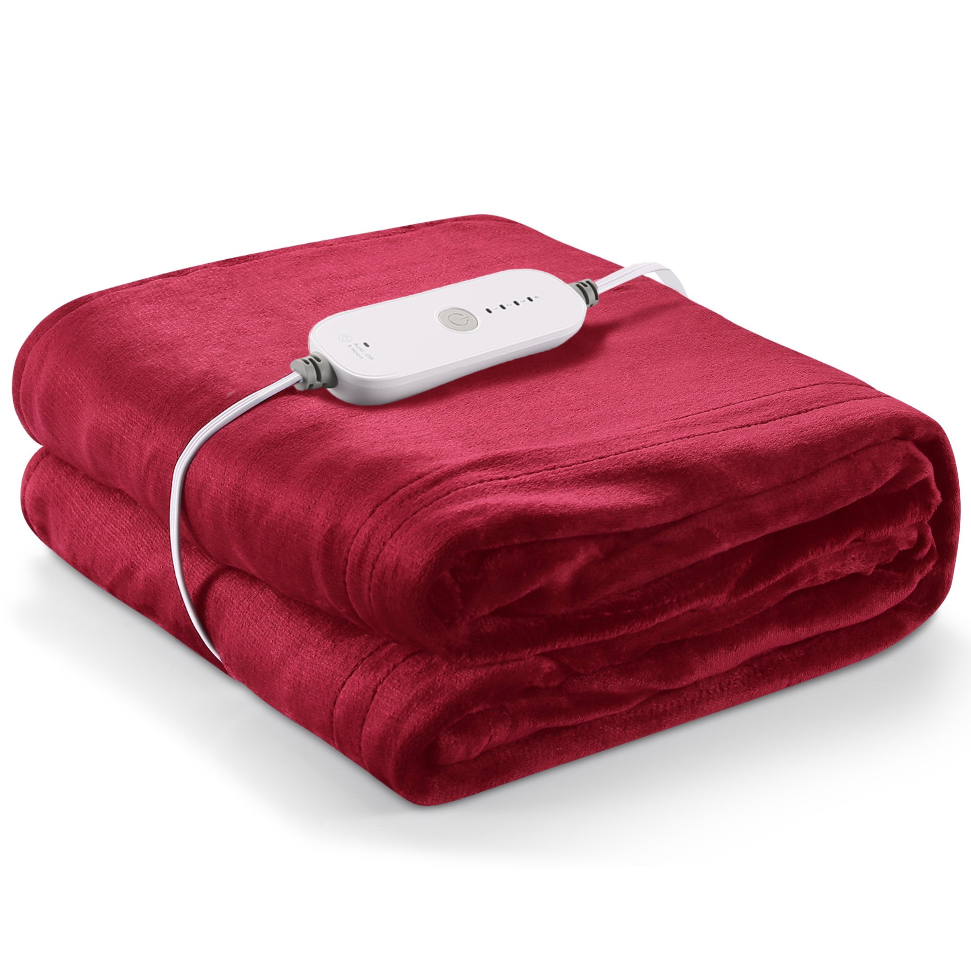 MARNUR Electric Blanket 50 x 60 Flannel Heated Throw Blanket with 4  Heating Levels, 3 Hours Auto-off, Red - Walmart.com