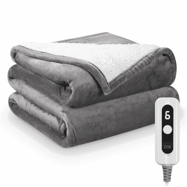 MARNUR Electric Blanket Full Size 72"x84" Flannel & Shu Velveteen with 6 Heating Levels, 10H Auto-off