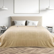 MARNUR Heated Blanket Queen Size 84''x90'', Fast Heating with Dual Controllers Electric Blanket, 10 Heating Levels, 10H Timer, Preheat Function - Beige