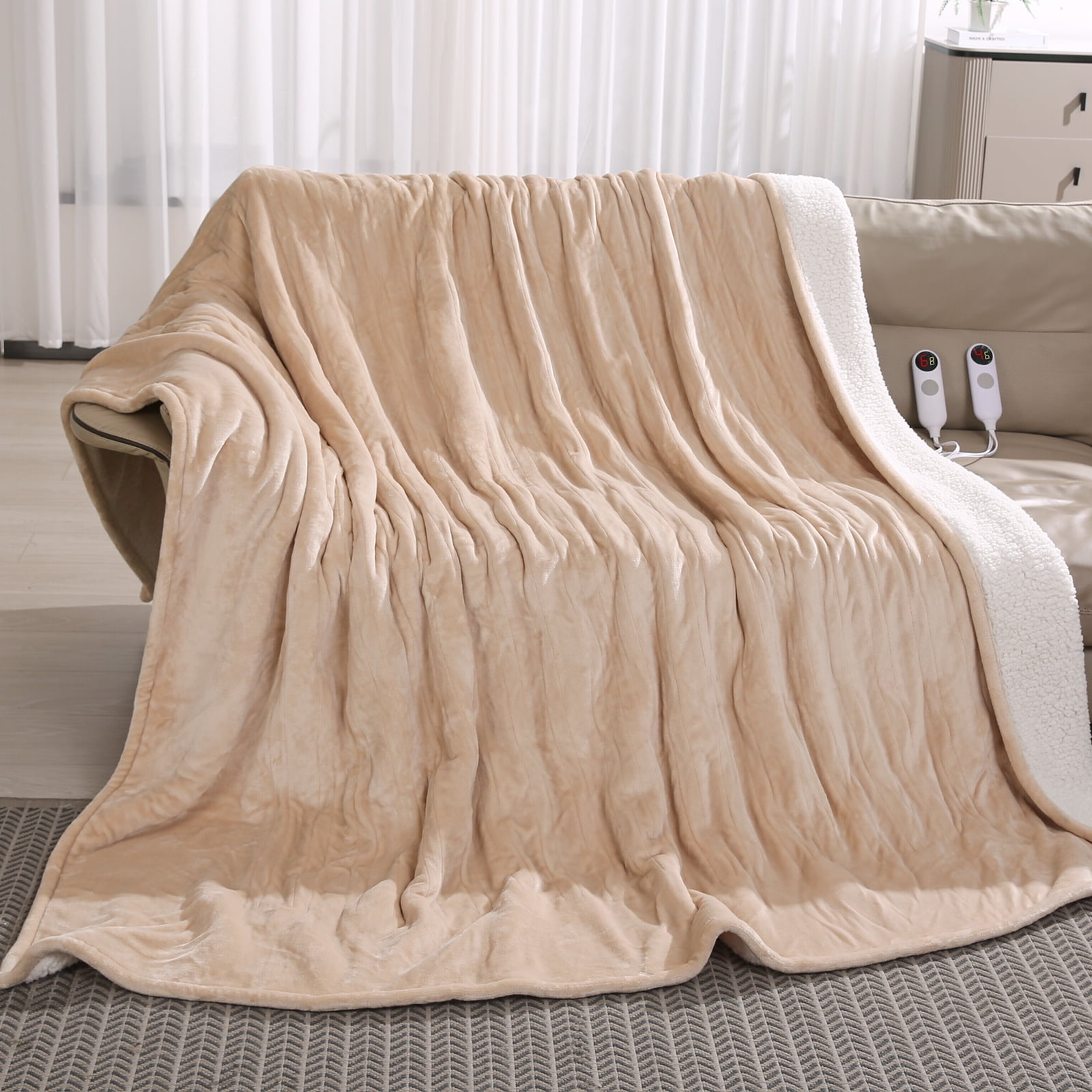 MARNUR Electric Heated Blanket Queen Size 84''x90'', Fast Heating with