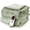 thumbnail image 1 of MARNUR Heated Blanket Electric Throw 50" x 60", Soft Faux Fur & Shu Velvet Heated Throw Blanket, 6 Heating Levels, 4 Hours Timer, Tie-Dye Off Green, 1 of 9