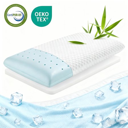 MARNUR Cooling Gel Memory Foam Pillow, Standard Size Neck Support, 25"x16"