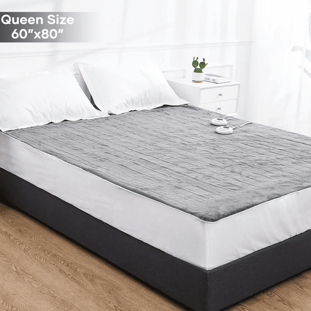 MARNUR Heated Mattress Pad Queen Size 60''x80'' with Dual Controllers