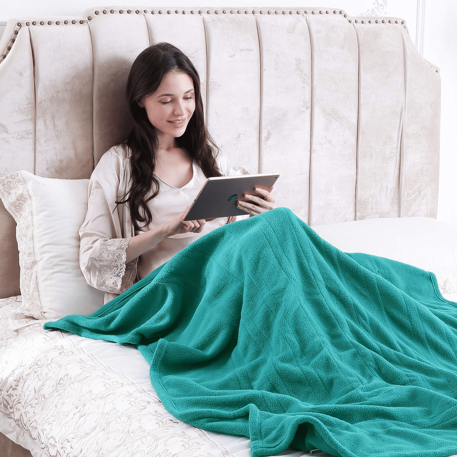 MARNUR Heated Throw Blanket Polar Fleece 50"x 60" with Autooff, 4