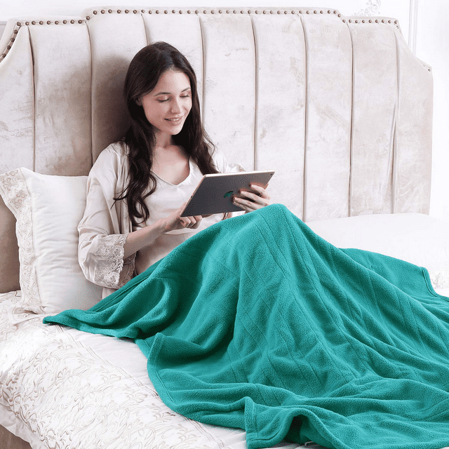 MARNUR Heated Throw Blanket Polar Fleece 50"x 60" with Autooff, 4