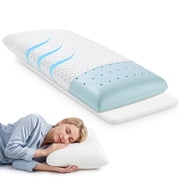 MARNUR Memory Foam Pillow for Bed, Cooling Pillow with Extra Height Pad, Cervical Neck Support Bed Pillow for Side, Back & Stomach Sleepers, Queen Size