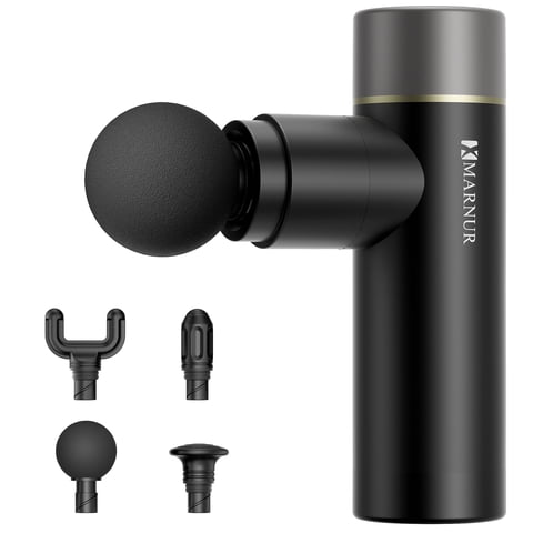 MARNUR Mini Massage Gun, Portable Handheld DeepTissue Massager, Quiet & Lightweight Palm, Sized Design, Black