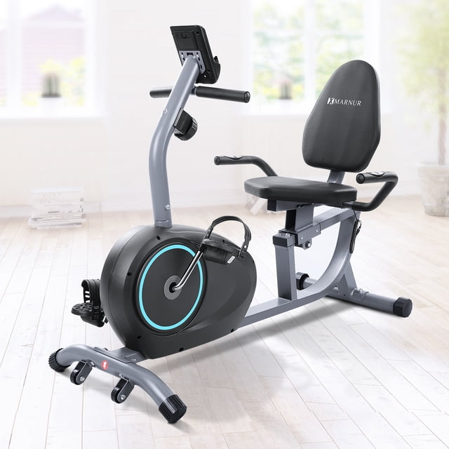 MARNUR Recumbent Exercise Bike with 8 Levels Adjustable Resistance, LCD
