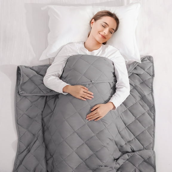 MARNUR Weighted Blanket 48"x72", 15lbs Heavy Breathable Cooling Blanket for Adults, Twin Size, Gray