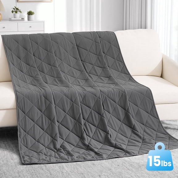 MARNUR Weighted Blanket for Adults 15lbs, 60" x 80" Queen Size Heavy Blanket, Cooling & Breathable with Premium Glass Beads, Soft Cozy Weighted Blanket for Sleep, Machine Washable