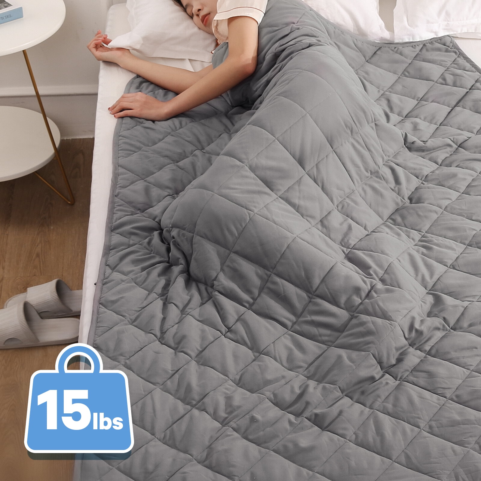 MARNUR Weighted Blanket Twin Size 15 lbs Heavy Breathable Cooling Blanket  for Adults, 48 x 72 Gray - Walmart.com