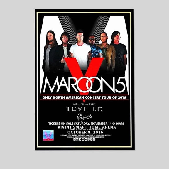 MAROON 5 🇺🇸NORTH AMERICAN TOUR🇺🇸TIN POSTER Size 24''x36'' - Postora