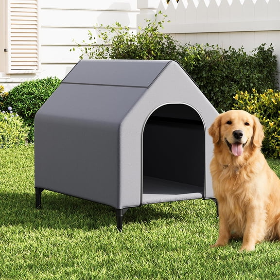 MAROUTE Outdoor Weatherproof Canopy Dog House, Medium with Top Windows & Breathable Mesh Bed, for Indoor/Outdoor Use, 1 Pack