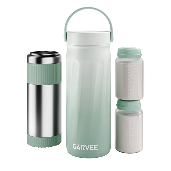 MAROUTE Portable Breast Milk Cooler, 24hr 360° Cooling, 2x10oz BPA-Free 316 Steel Bottles, for Travel & Work