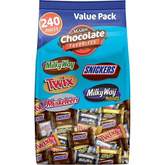 MARS Mixed Chocolate Bars Minis, 240 Count