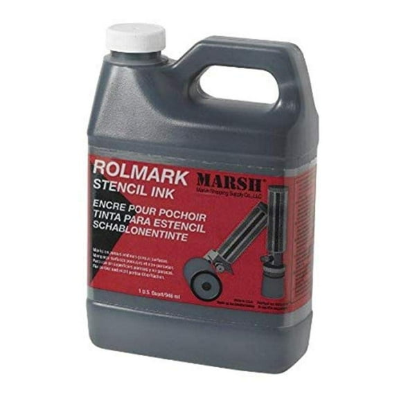 MARSH - 20903 Rolmark Stencil Ink, 1 qt Can, Black CA1