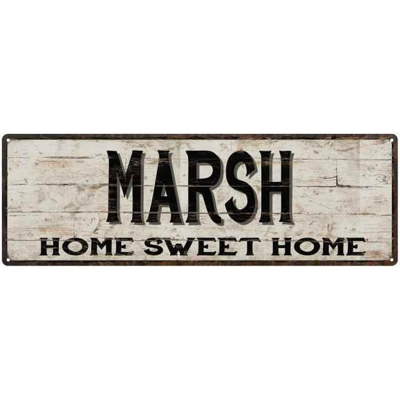 MARSH Rustic Home Sweet Home Sign Gift 8x24 Metal Decor 108240084494