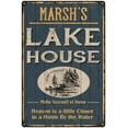 thumbnail image 1 of MARSH'S Lake House Blue Cabin Home Decor Gift 12x18 Metal 112180038494, 1 of 1