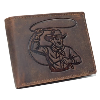 Bikers RFID safe Cow Leather Crazy Horse Brown Long Checkbook