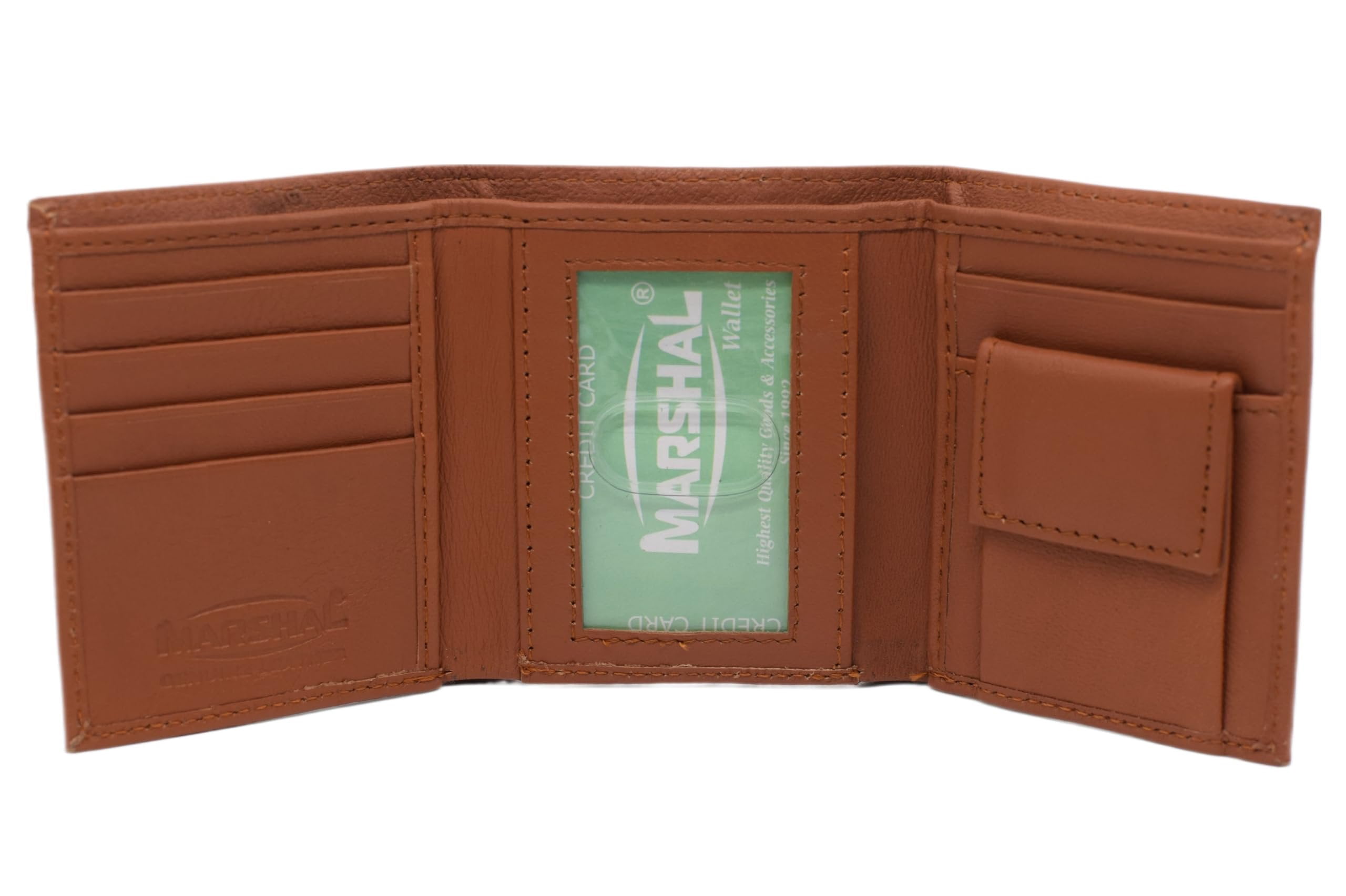 Marshal Brown Genuine Leather Kids Trifold Wallet – Small & Stylish Money Keeper