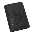 thumbnail image 1 of MARSHAL Genuine Leather Skull Chain Wallet for Men  Trifold RFID Blocking Biker Wallet with ID Window & Heavy-Duty Chain Marijuana Black No Chain, 1 of 8