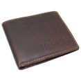 thumbnail image 1 of MARSHAL Personalized Date Men's RFID Blocking Genuine Leather Bifold Multi-Card Center Flap Wallet RHU Brown, 1 of 6