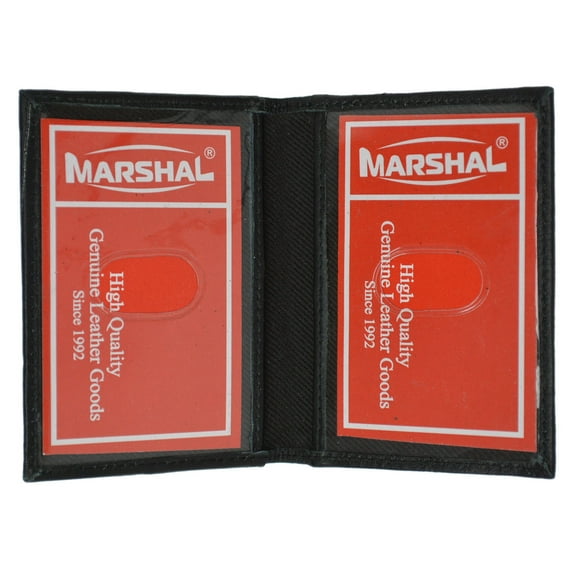 MARSHAL Slim Thin Leather Credit Card ID Mini Wallet Holder Bifold Driver's License Safe