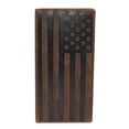 thumbnail image 1 of MARSHAL Vintage Leather American Flag Checkbook Cover with Chain  RFID Blocking Long USA Flag Checkbook Holder Brown No Chain, 1 of 8