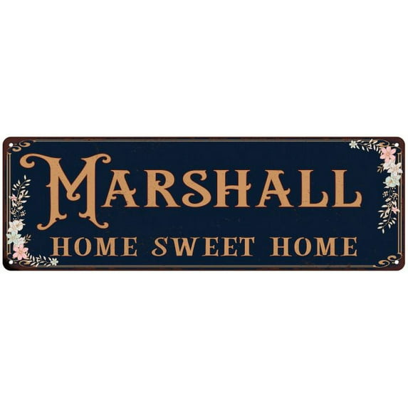 MARSHALL Home Sweet Home Victorian Look 8x24 Metal Sign 108240046843