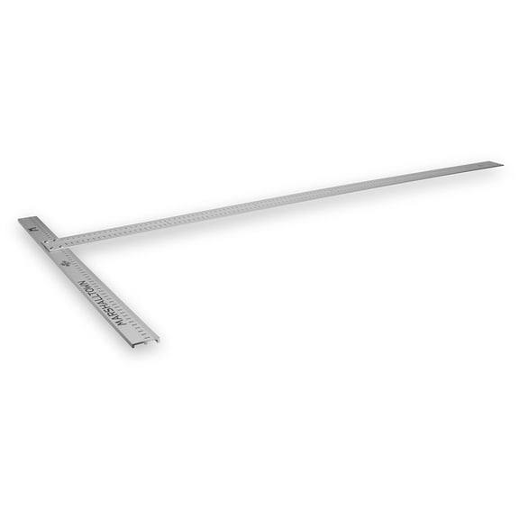 MARSHALLTOWN 27XM Metric Drywall T-Square, 1216mm, 1216mm Blade, 1/8 Inch Thick, Silver Anodized Finish, Reverse Rulings and Stud Markings, Drywall Tool