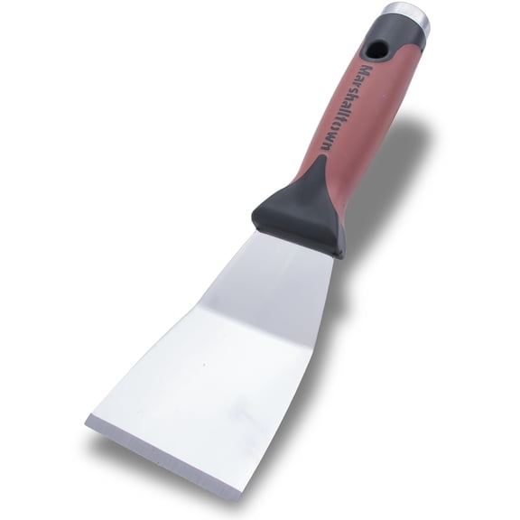 MARSHALLTOWN Bent Scrapers, Contractor-Grade 3" Bent Scrapers with DuraSoft Handle, Polypropylene Contoured Handle, Threaded Ends - E91D
