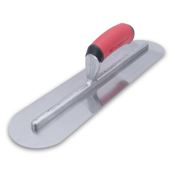 MARSHALLTOWN FTFR379R QLT Fully Rounded Finishing Trowel, 18 x 5 inch Steel Concrete Finishing Tool for Masonry and Sidewalks