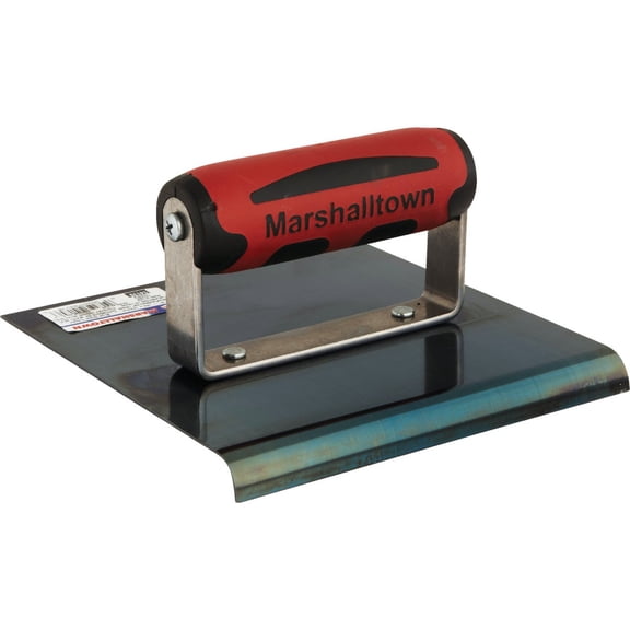 Marshalltown Concrete Hand Edger DuraSoft Handle - Straight 3/8 Radius 1/2 Lip - 6x6 Inch