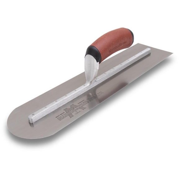 MARSHALLTOWN MXS205RDC Rounded Front Finishing Trowel, 20 x 5 inch Blue Steel Concrete Finishing Tool for Masonry and Sidewalks