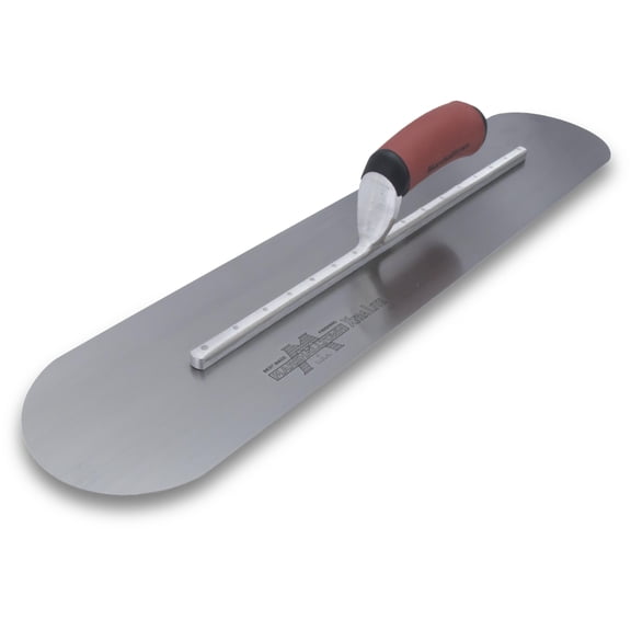 MARSHALLTOWN MXS225FD Fully Rounded Finishing Trowel, 22 x 5 inch High Carbon Steel Concrete Finishing Tool for Masonry and Sidewalks