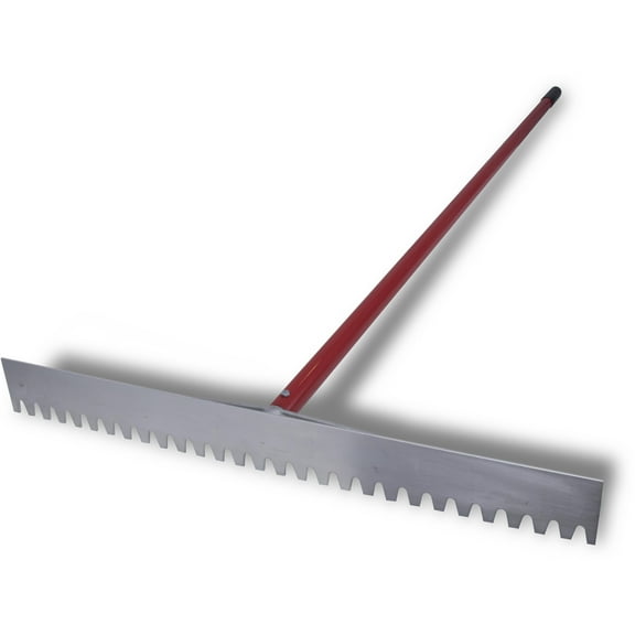 MARSHALLTOWN Magnesium Asphalt Lutes, Lute Rakes w/ T-Connector, Blunt, Aluminum Handle, 84 Inch, 32 Inch, Made In The USA, RED700081C