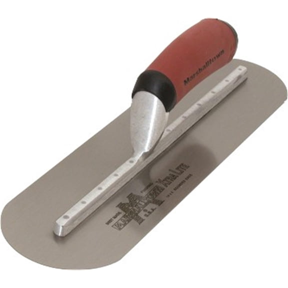 MARSHALLTOWN MXS815FRD Fully Rounded Finishing Trowel, 18 x 5 inch High Carbon Steel Concrete Finishing Tool for Masonry and Sidewalks
