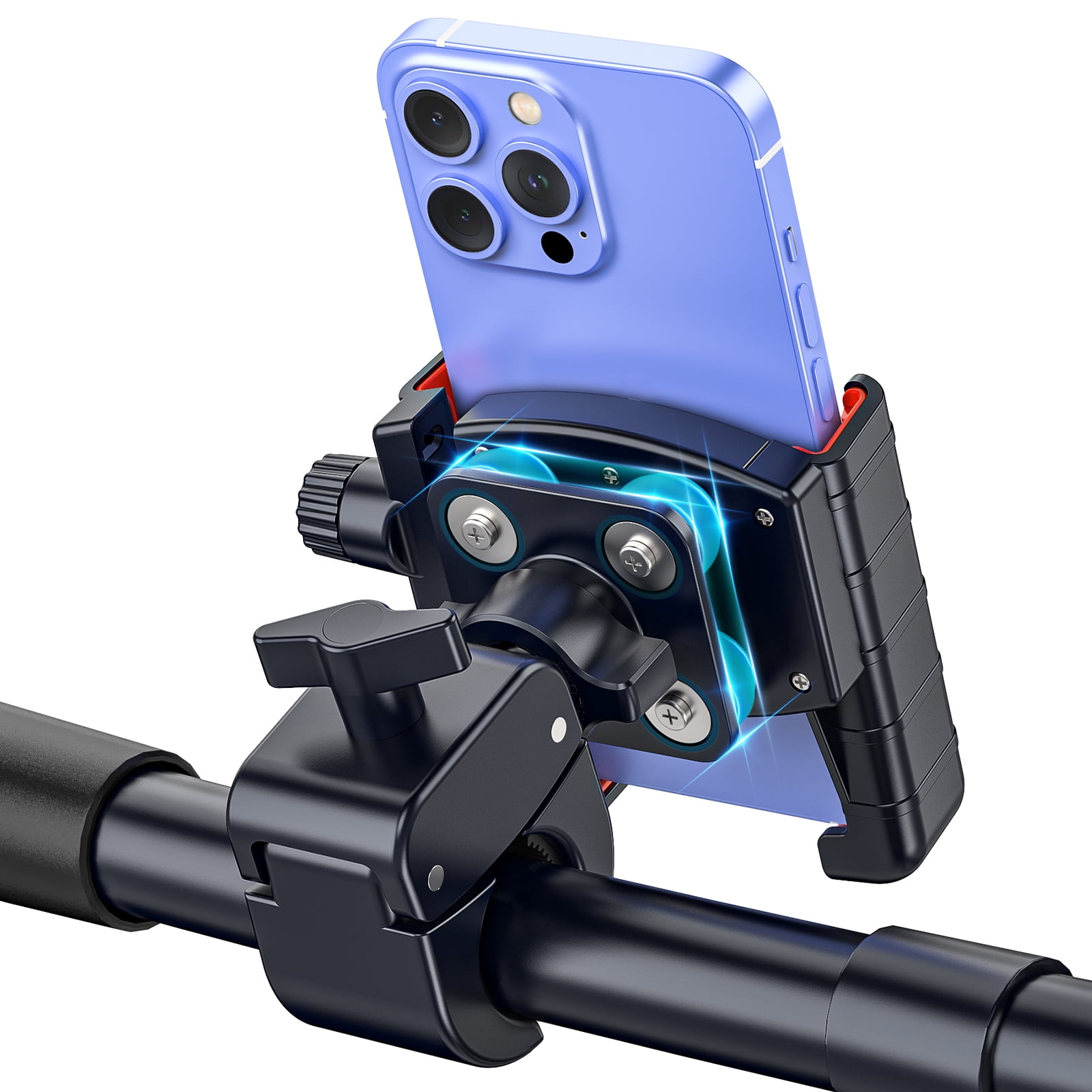 Marsrider 3rd-Gen Anti Vibration Motorcycle Phone Mount Bike Phone Holder, E-Bike Handlebar Cell Phone Holder with Secure Lock, Electric Scooter Phone Holder for Bicycle Stroller Fit 4.7-7'' Phone