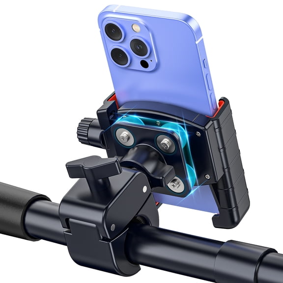 Marsrider 3rd-Gen Anti Vibration Motorcycle Phone Mount Bike Phone Holder, E-Bike Handlebar Cell Phone Holder with Secure Lock, Electric Scooter Phone Holder for Bicycle Stroller Fit 4.7-7'' Phone