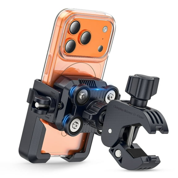 MARSRIDER All-New Anti-Vibration Motorcycle Phone Mount Bike Phone Holder [Camera Frinedly] E-Bike Handlebar Holder with Secure Lock, Universal Phone Holder for Scooter Bicycle Fit 4.7-7'' Phone