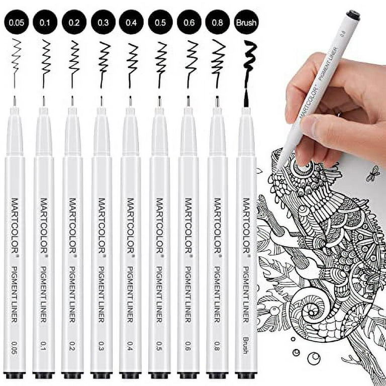 MARTCOLOR Black Micro-Pen Fineliner Ink Pens - Precision