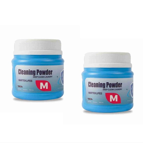 MARTEKLIFES 2 Pack 650g Laundry Cleaning Powder, Active Oxygen Bioenzyme Stain Remover, Yellowing Brightening, Safe for White & Colorful Clothes, Soak to Clean Stubborn Stains